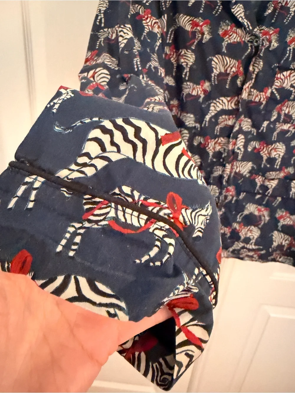 J. CREW M Cotton Poplin Pajama Top Zebra Holiday Party Animal